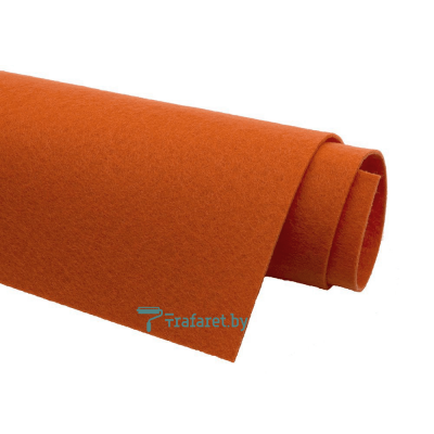 Корейский фетр Solitone 1,2 мм, 20 х 28 см, жесткий, 825 красно-оранжевый