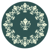 Трафарет клеевой "Венок королевская лилия ", 20 х 20 см, многократного применения