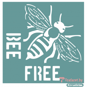 Трафарет клеевой "Bee free" 20 x 20 см, многократного применения, мягкий