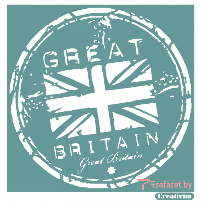 Трафарет клеевой "Great Britain", 20 х 20 см, многократного применения, мягкий