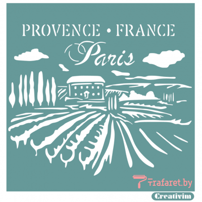 Трафарет клеевой "Provence France" Creativim.by  20 х 20 см, многократного применения, мягкий